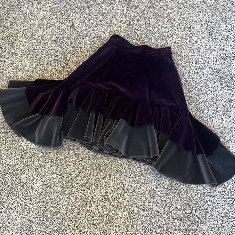 Vintage purple and gray velvet skirt. Made in Italy - Picture 5 of 11